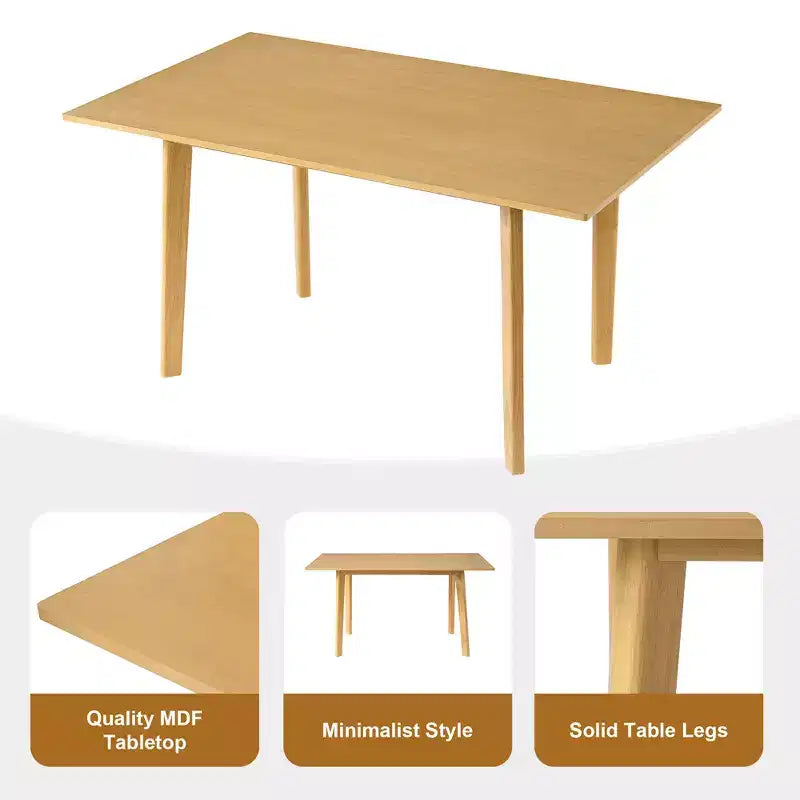 Ensemble de salle à manger 5/7 pièces pour 4/6 personnes, ensemble de meubles de cuisine classique avec chaises de salle à manger empilables et rembourrées - ModernLuxe