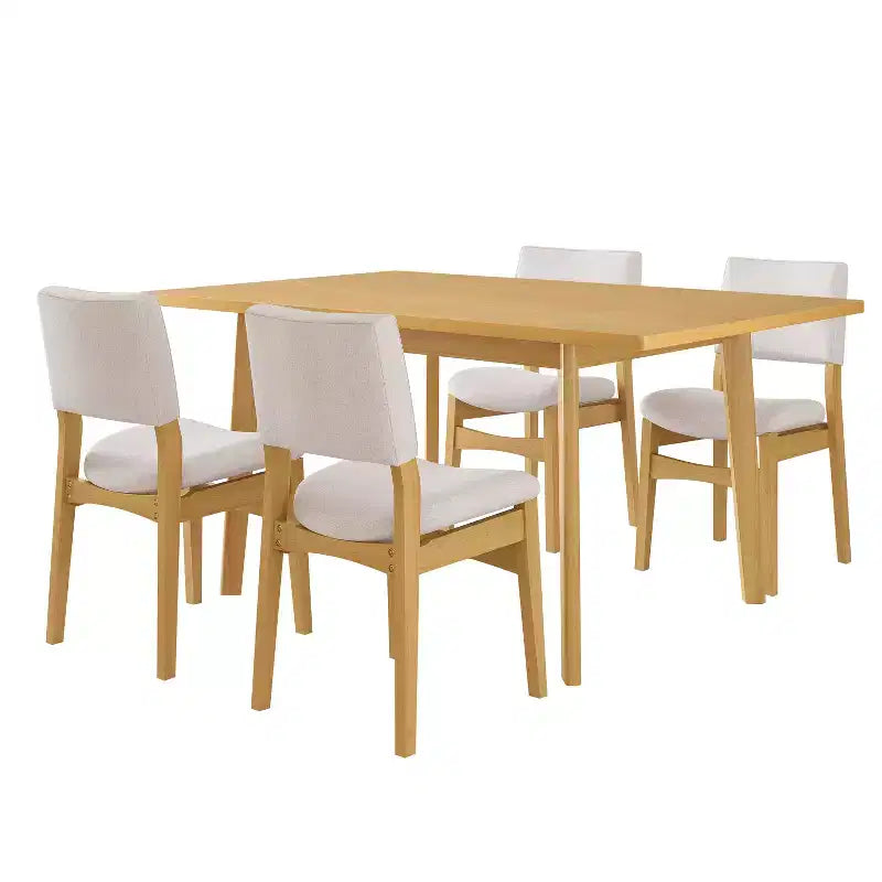 Ensemble de salle à manger 5/7 pièces pour 4/6 personnes, ensemble de meubles de cuisine classique avec chaises de salle à manger empilables et rembourrées - ModernLuxe