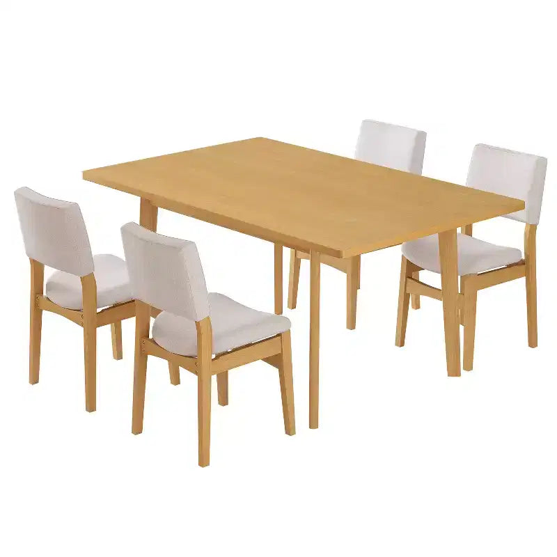 Ensemble de salle à manger 5/7 pièces pour 4/6 personnes, ensemble de meubles de cuisine classique avec chaises de salle à manger empilables et rembourrées - ModernLuxe