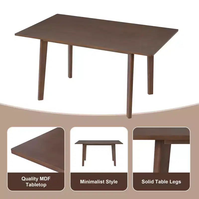 Ensemble de salle à manger 5/7 pièces pour 4/6 personnes, ensemble de meubles de cuisine classique avec chaises de salle à manger empilables et rembourrées - ModernLuxe