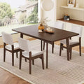 7/5 Piece Dining Table Set Dining Set for 6/4, Classic Kitchen Furniture Set with Upholstered Stackable Dining Chairs - ModernLuxe
