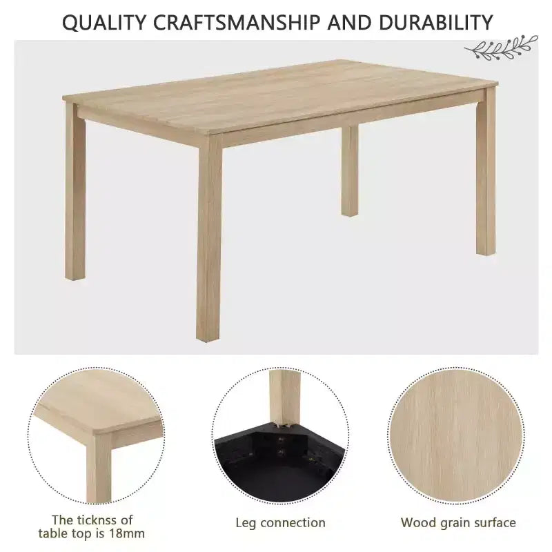 Ensemble de salle à manger moderne 6 pièces en bois avec banc et 4 chaises rembourrées, ensemble de table de cuisine rectangulaire moderne pour salle à manger - Panipeachy