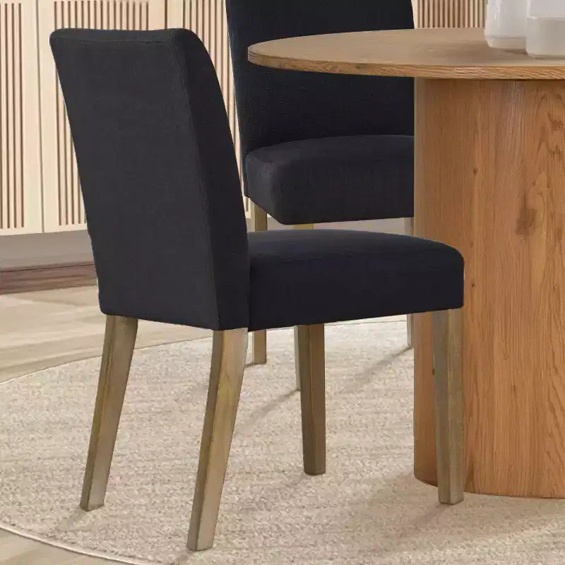 Ensemble table à manger ronde 5 pièces et 4 chaises rembourrées, ensemble de table à piédestal en bois moderne pour cuisine, coin petit-déjeuner ou salle à manger-Panipeachy
