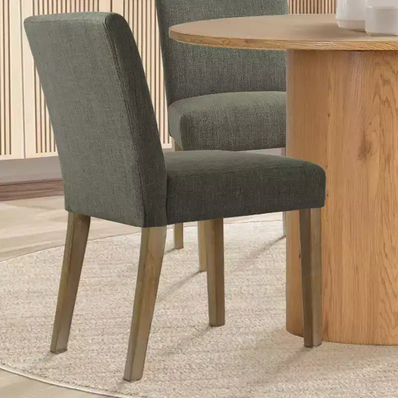 Ensemble table à manger ronde 5 pièces et 4 chaises rembourrées, ensemble de table à piédestal en bois moderne pour cuisine, coin petit-déjeuner ou salle à manger-Panipeachy