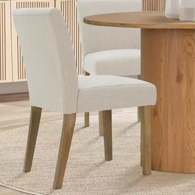 Ensemble table à manger ronde 5 pièces et 4 chaises rembourrées, ensemble de table à piédestal en bois moderne pour cuisine, coin petit-déjeuner ou salle à manger-Panipeachy