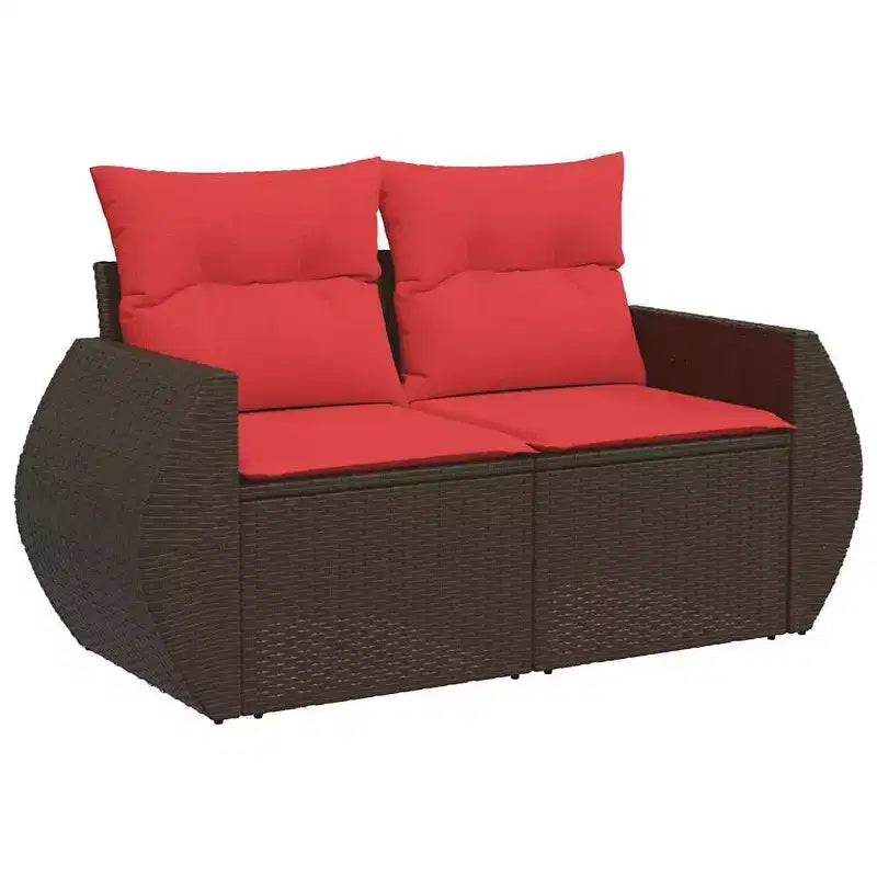 vidaXL Salon de jardin avec coussins en résine tressée pour l'extérieur