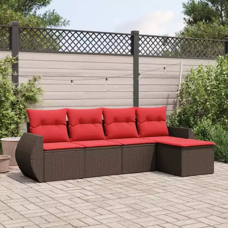 vidaXL Salon de jardin avec coussins en résine tressée pour l'extérieur