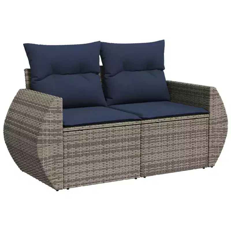 vidaXL Salon de jardin avec coussins en résine tressée pour l'extérieur