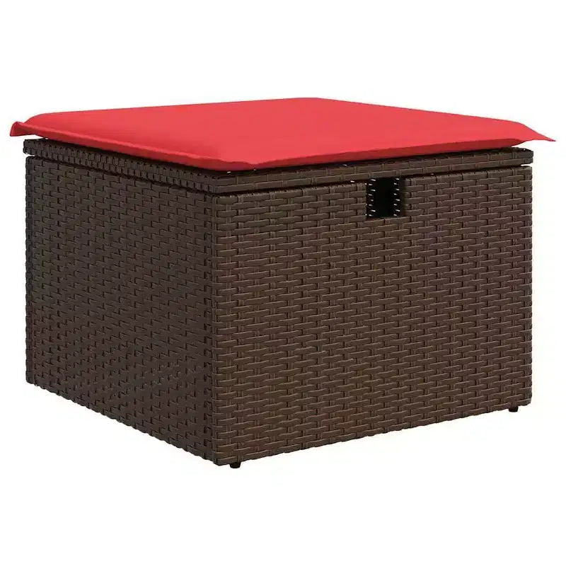 vidaXL Salon de jardin 7 pcs Marron et rouge 287,5 x 122,5 x 85 cm - Marron et rouge sans table