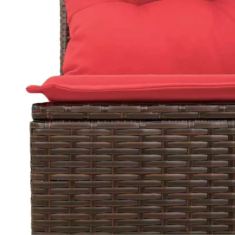 vidaXL Salon de jardin 7 pcs Marron et rouge 287,5 x 122,5 x 85 cm - Marron et rouge sans table