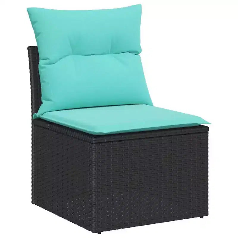 vidaXL Salon de jardin avec coussins 4 pcs Résine tressée marron - Rouge marron