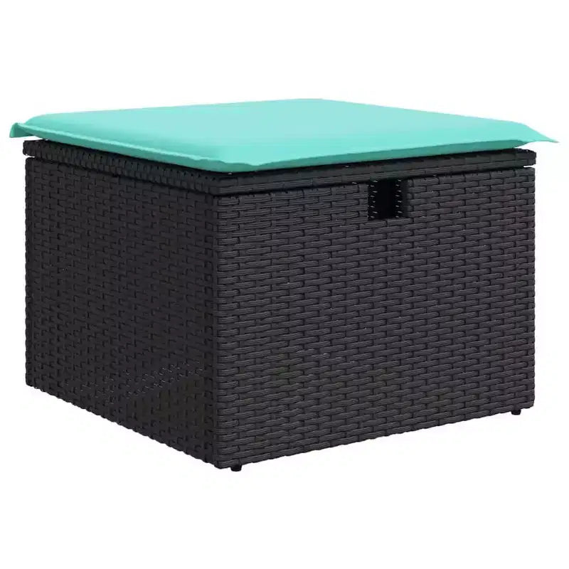 vidaXL Salon de jardin avec coussins 4 pcs Résine tressée marron - Rouge marron