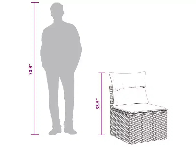 vidaXL Salon de jardin 3 pcs Résine tressée Marron