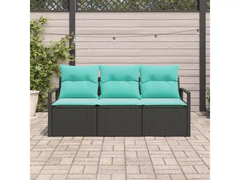 vidaXL Salon de jardin 3 pcs Résine tressée Marron