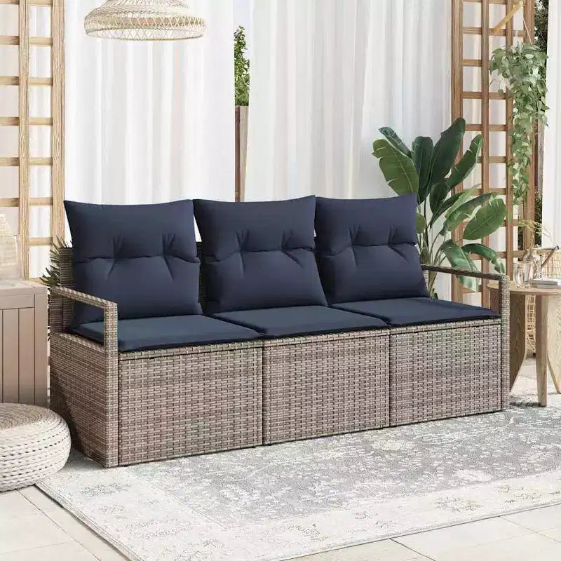 vidaXL Salon de jardin 3 pcs Résine tressée Marron