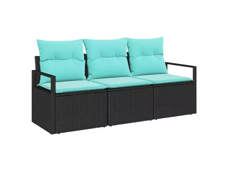 vidaXL Salon de jardin 3 pcs Résine tressée Marron