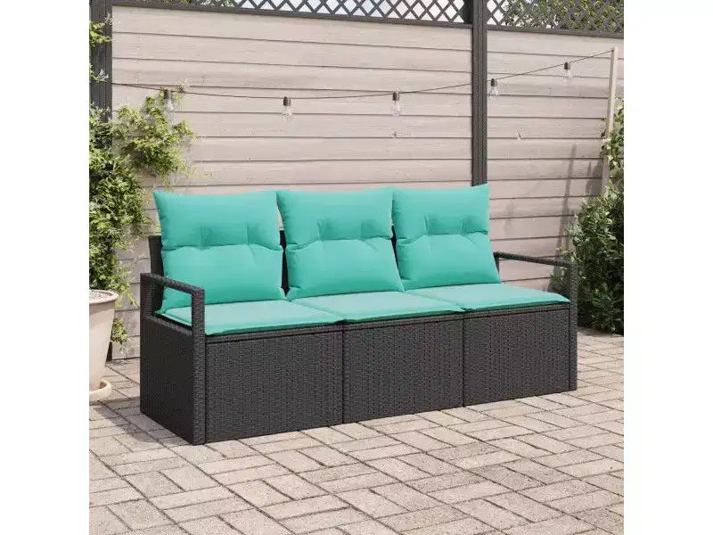 vidaXL Salon de jardin 3 pcs Résine tressée Marron