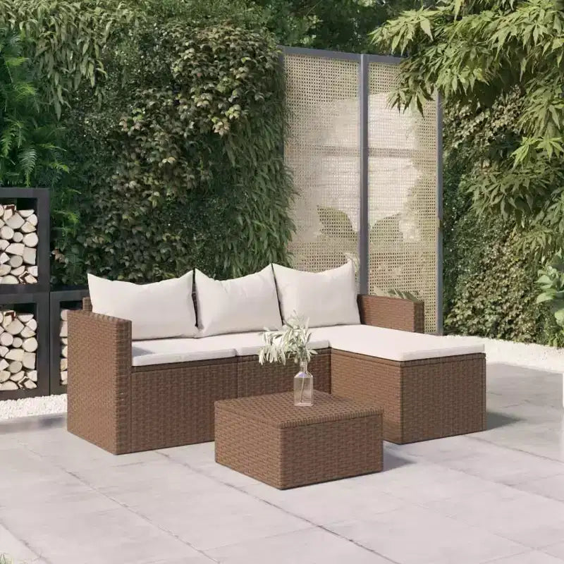 vidaXL Salon de jardin Salon de jardin Meubles d'extérieur Résine tressée
