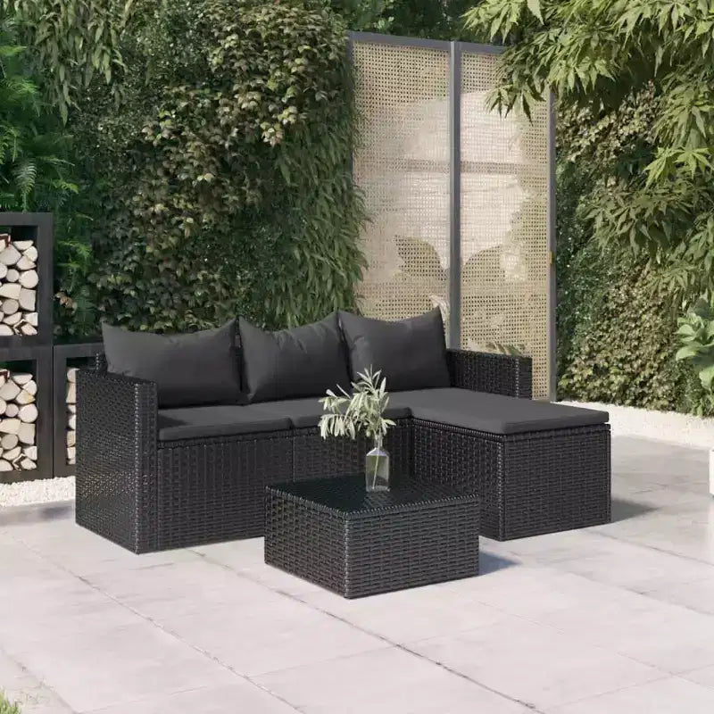 vidaXL Salon de jardin Salon de jardin Meubles d'extérieur Résine tressée