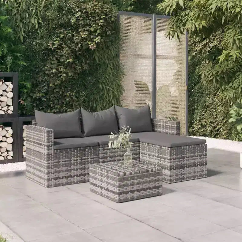 vidaXL Salon de jardin Salon de jardin Meubles d'extérieur Résine tressée