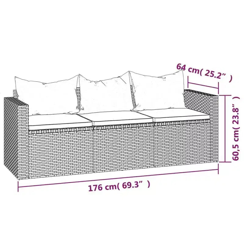 vidaXL Salon de jardin Salon de jardin Meubles d'extérieur Résine tressée