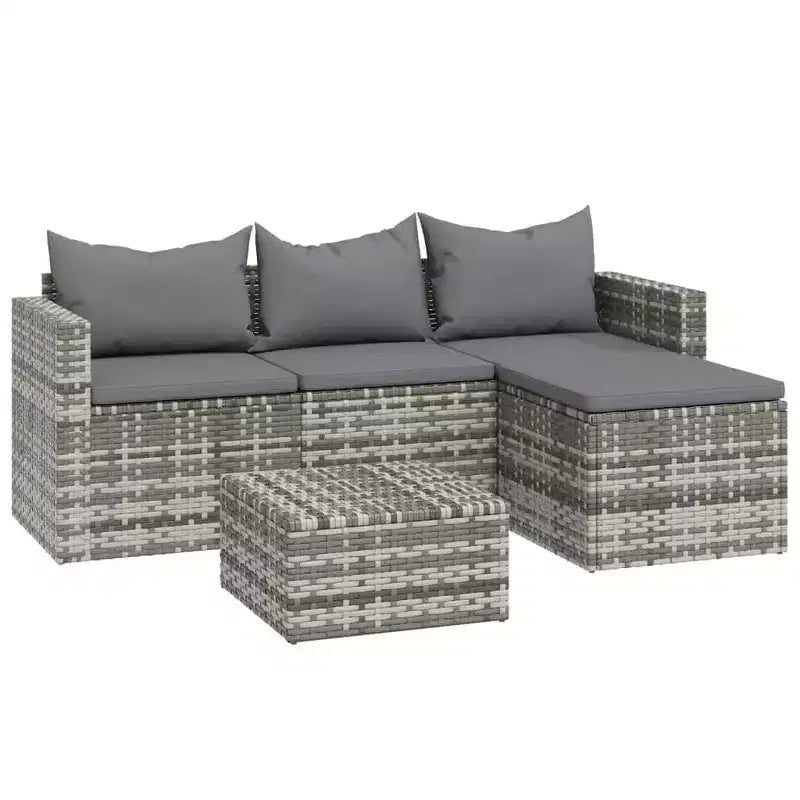 vidaXL Patio Furniture Set Patio Lounge Set Outdoor Furniture Poly Rattan