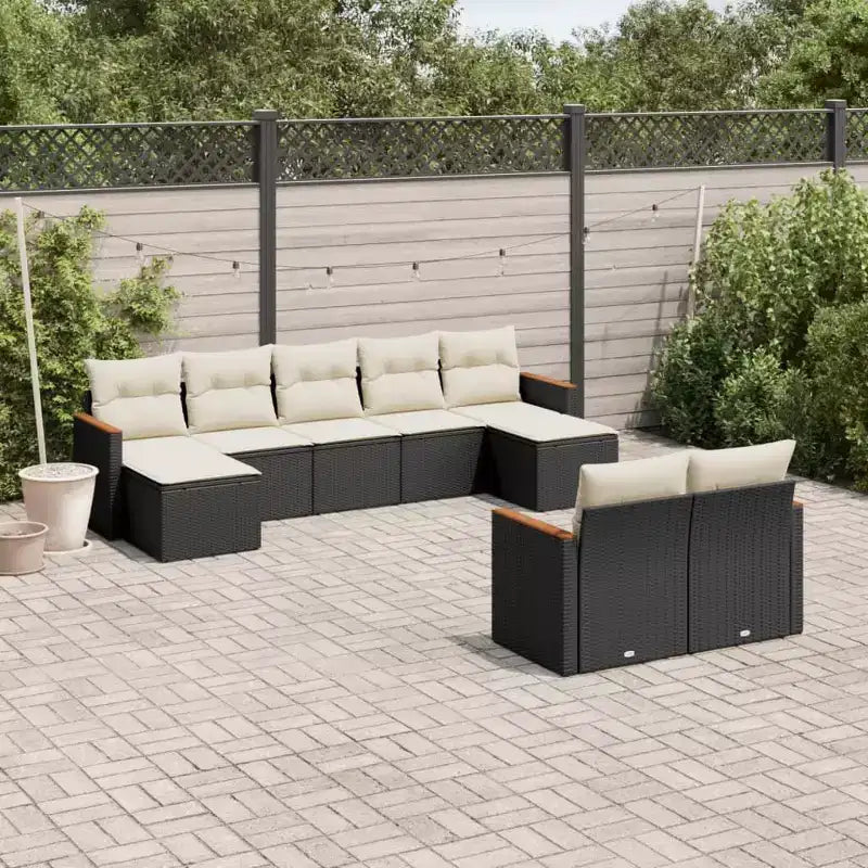 vidaXL Salon de jardin 9 pièces avec coussins en résine tressée, plusieurs coloris et modèles