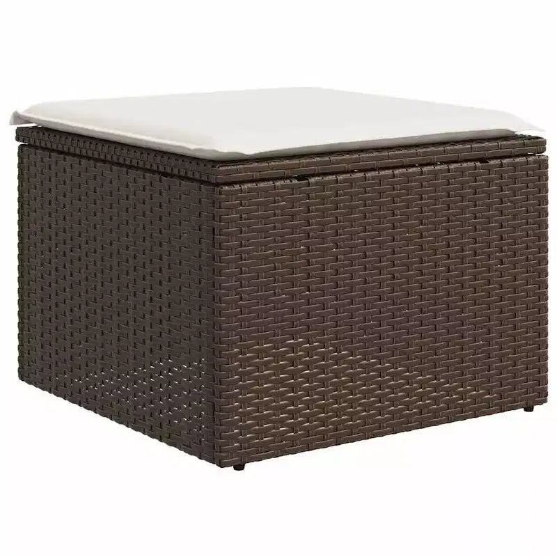 vidaXL Salon de jardin 4 pièces avec coussins résine tressée marron