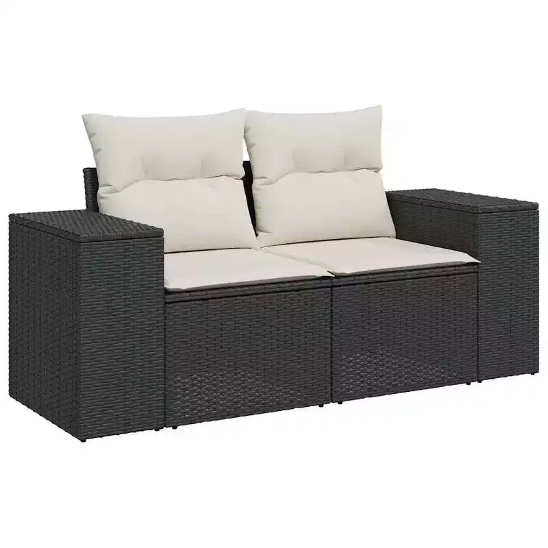 vidaXL Salon de jardin 4 pièces avec coussins résine tressée marron
