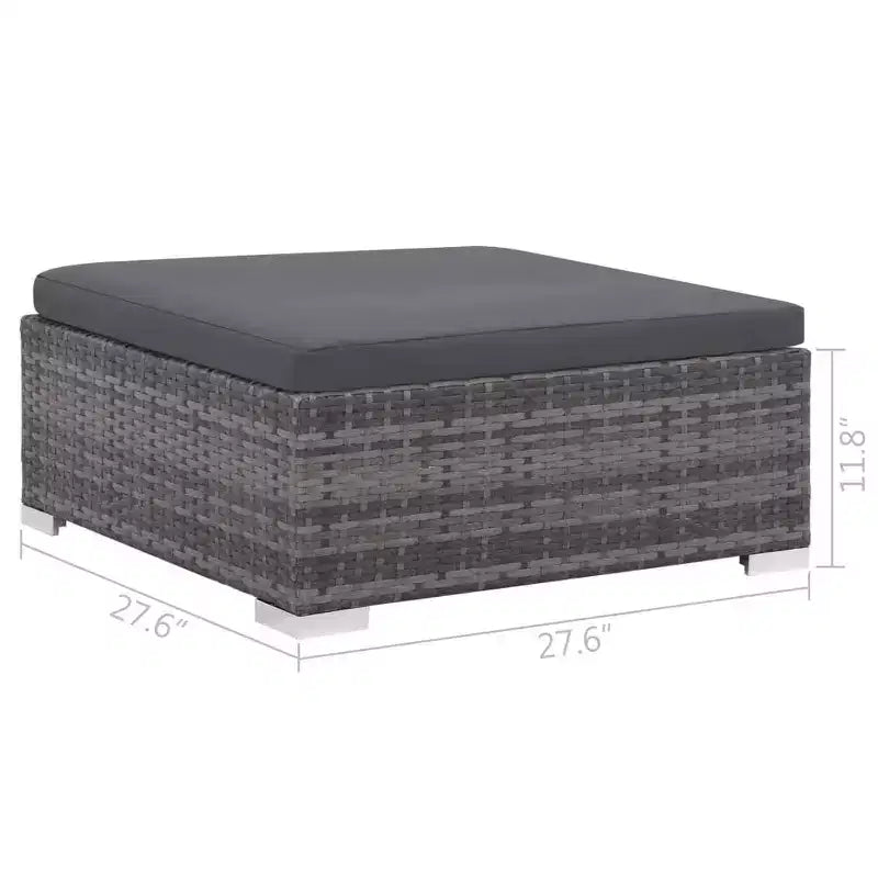 vidaXL Salon de jardin 12 pièces avec coussins résine tressée gris