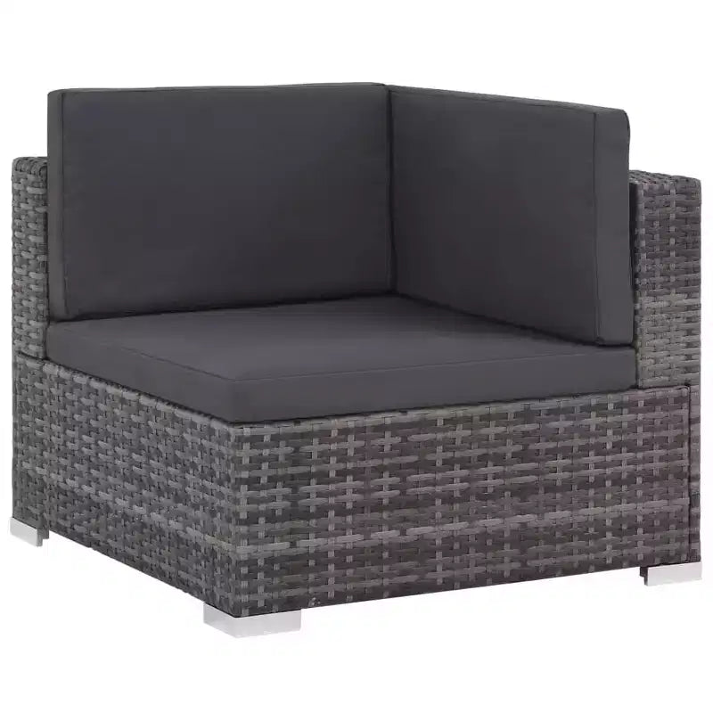 vidaXL Salon de jardin 12 pièces avec coussins résine tressée gris