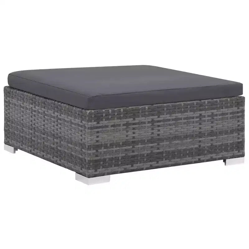 vidaXL Salon de jardin 12 pièces avec coussins résine tressée gris