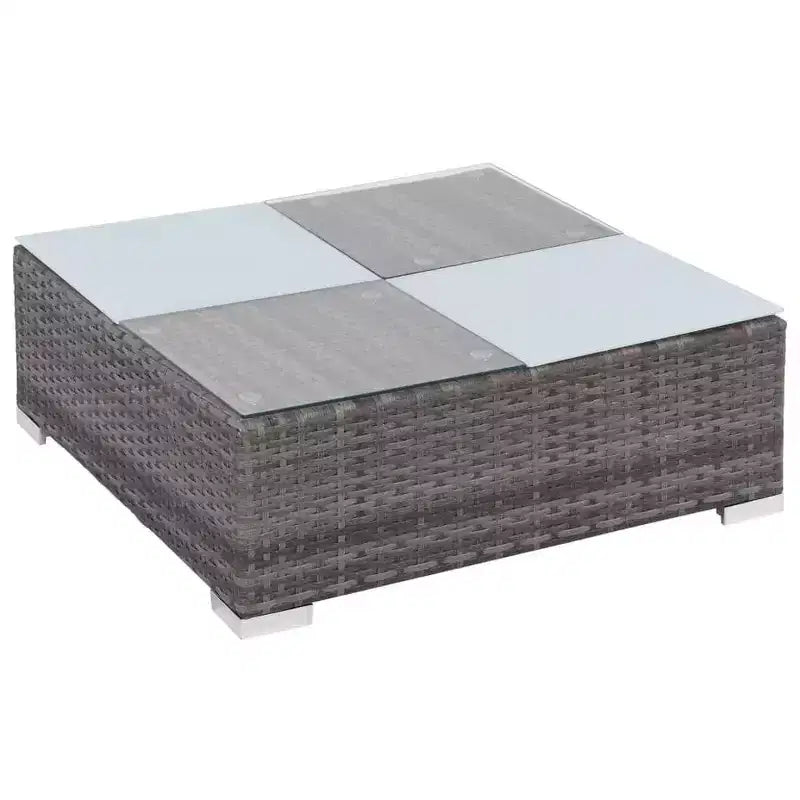 vidaXL Salon de jardin 12 pièces avec coussins résine tressée gris