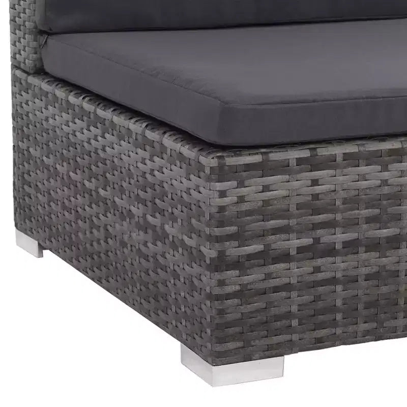 vidaXL Salon de jardin 12 pièces avec coussins résine tressée gris