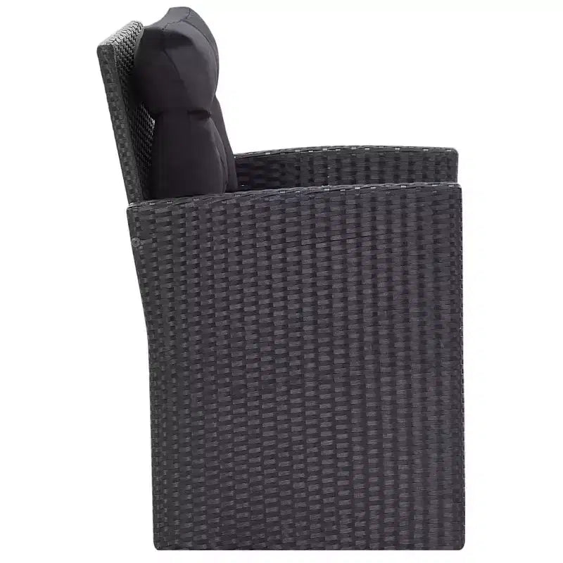 vidaXL Salon de jardin 6 pièces avec coussins résine tressée noir
