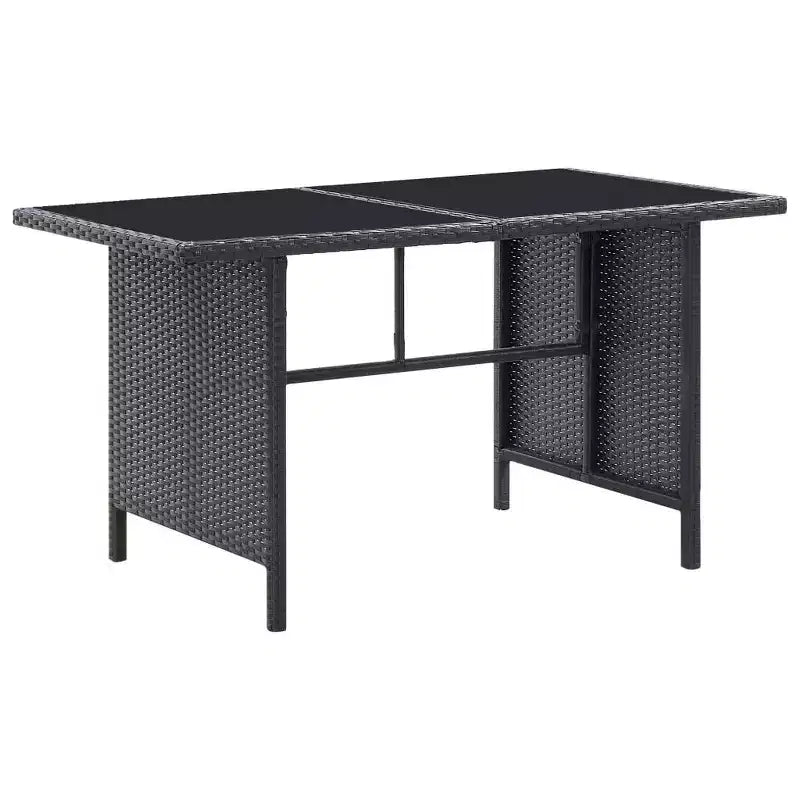 vidaXL Salon de jardin 6 pièces avec coussins résine tressée noir