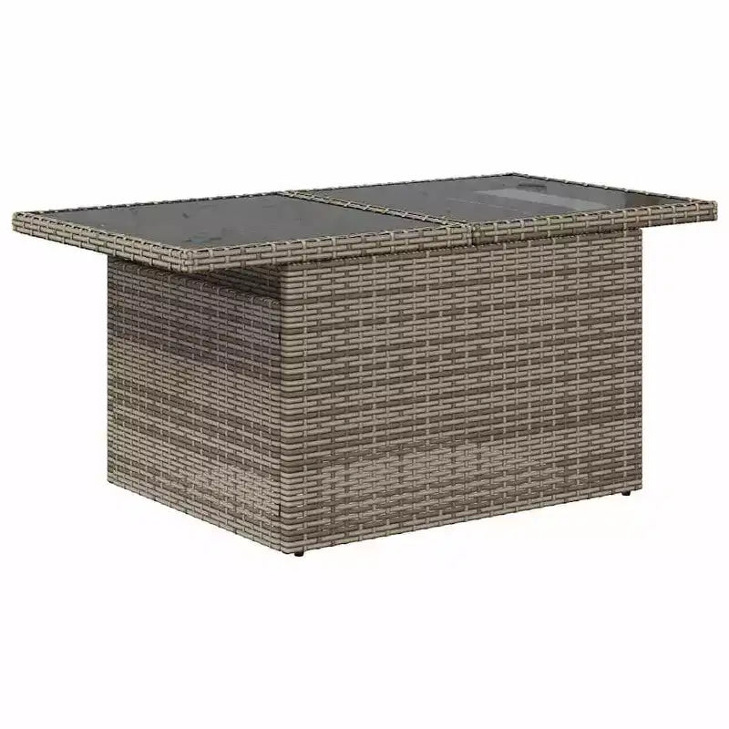 vidaXL Salon de jardin avec coussins, Ensemble de canapés modulaires d'extérieur, 9 pièces, résine tressée