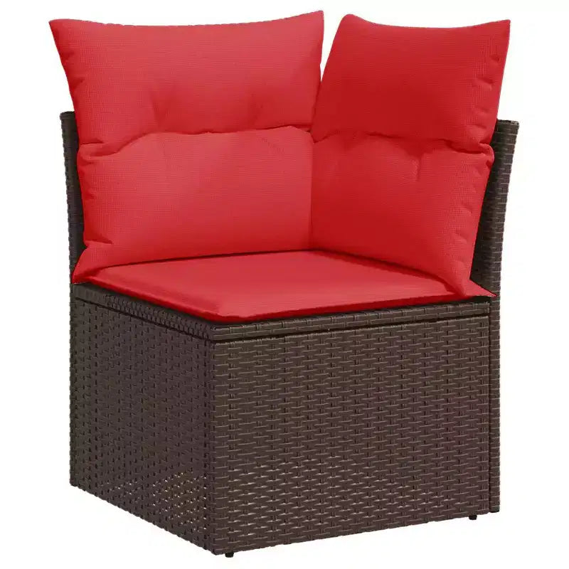 vidaXL Salon de jardin avec coussins, modulable, 6 pièces, résine tressée