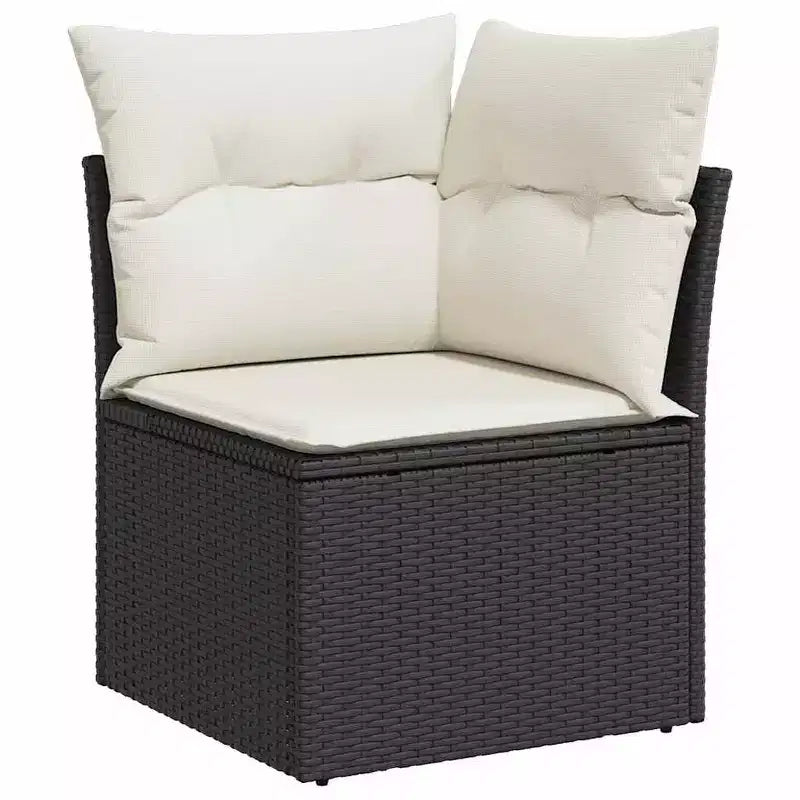 vidaXL Salon de jardin 8 pièces avec coussins, modulable en poly rotin, plusieurs coloris