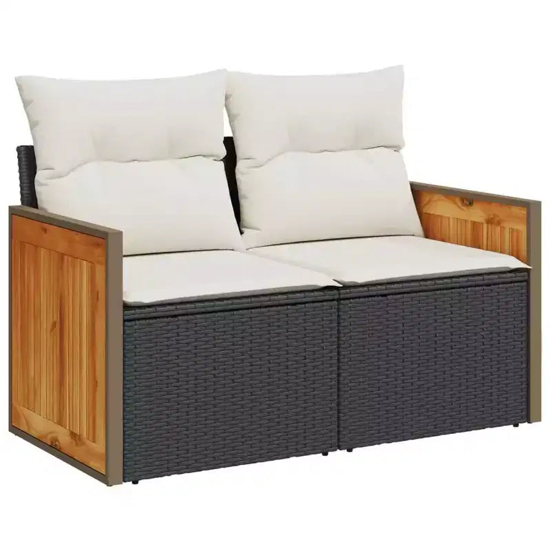 vidaXL Salon de jardin 8 pièces avec coussins, modulable en poly rotin, plusieurs coloris