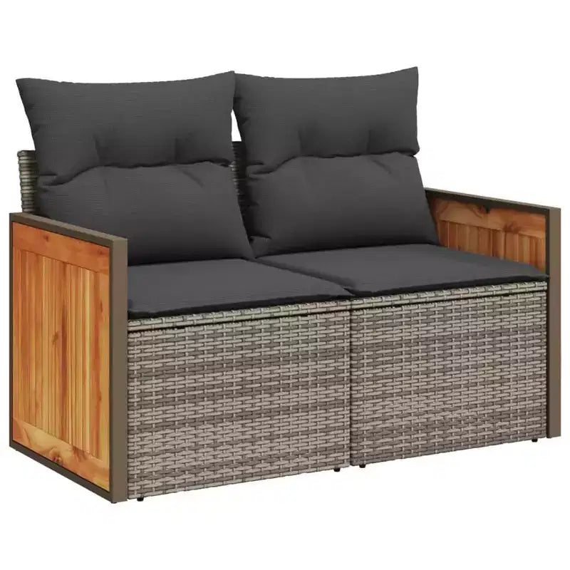 vidaXL Salon de jardin 8 pièces avec coussins, modulable en poly rotin, plusieurs coloris