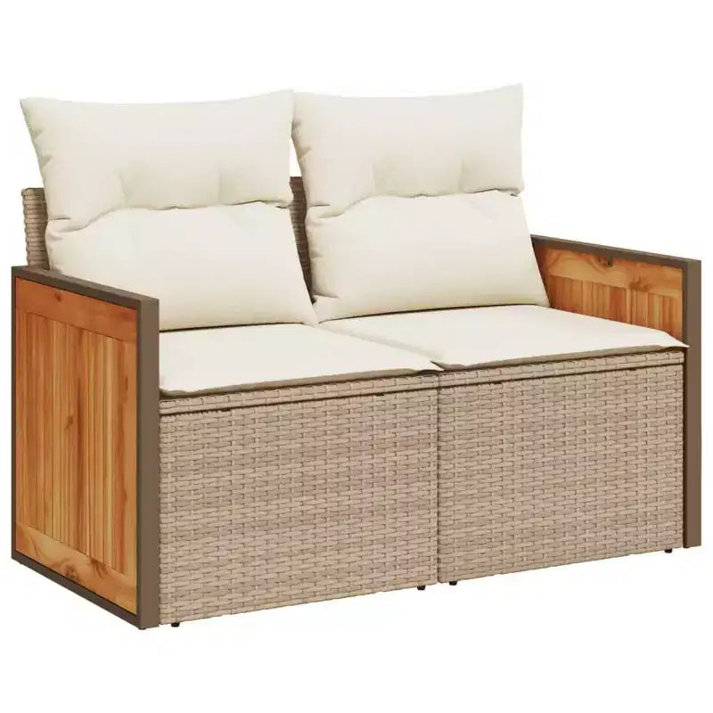 vidaXL Salon de jardin 8 pièces avec coussins, modulable en poly rotin, plusieurs coloris