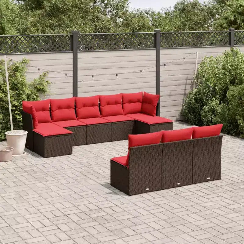 vidaXL Salon de jardin 11 pièces avec coussins, résine tressée, modulable, plusieurs coloris/modèles