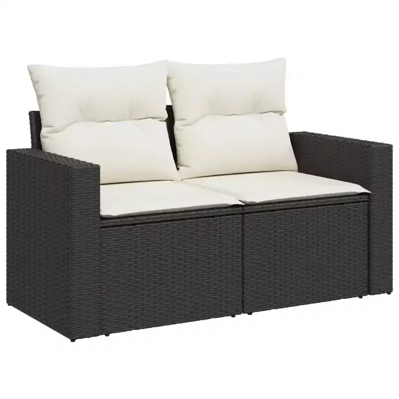 vidaXL Salon de jardin 6 pièces avec coussins en résine tressée, modulable, couleurs diverses, avec/sans table