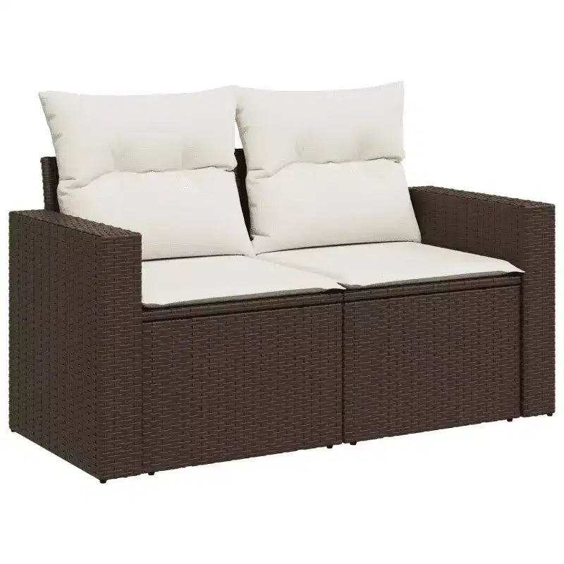 vidaXL Salon de jardin 6 pièces avec coussins en résine tressée, modulable, couleurs diverses, avec/sans table