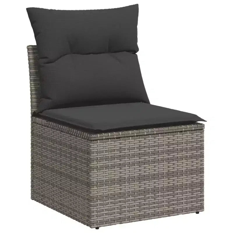 vidaXL Salon de jardin 6 pièces avec coussins en résine tressée, modulable, couleurs diverses, avec/sans table
