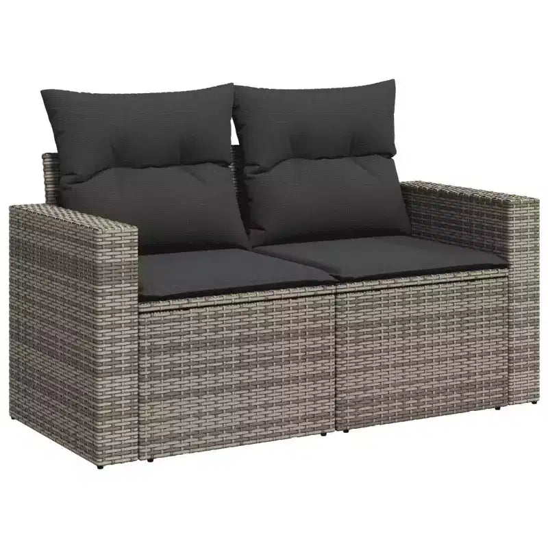 vidaXL Salon de jardin 6 pièces avec coussins en résine tressée, modulable, couleurs diverses, avec/sans table