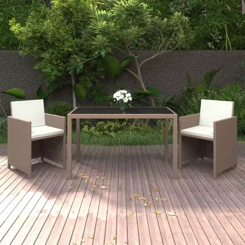 vidaXL Salon de jardin de patio Table et chaises d'extérieur en résine tressée