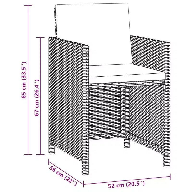 vidaXL Salon de jardin de patio Table et chaises d'extérieur en résine tressée