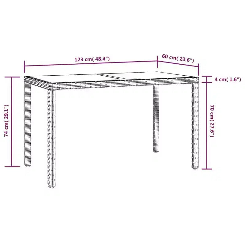 vidaXL Salon de jardin de patio Table et chaises d'extérieur en résine tressée